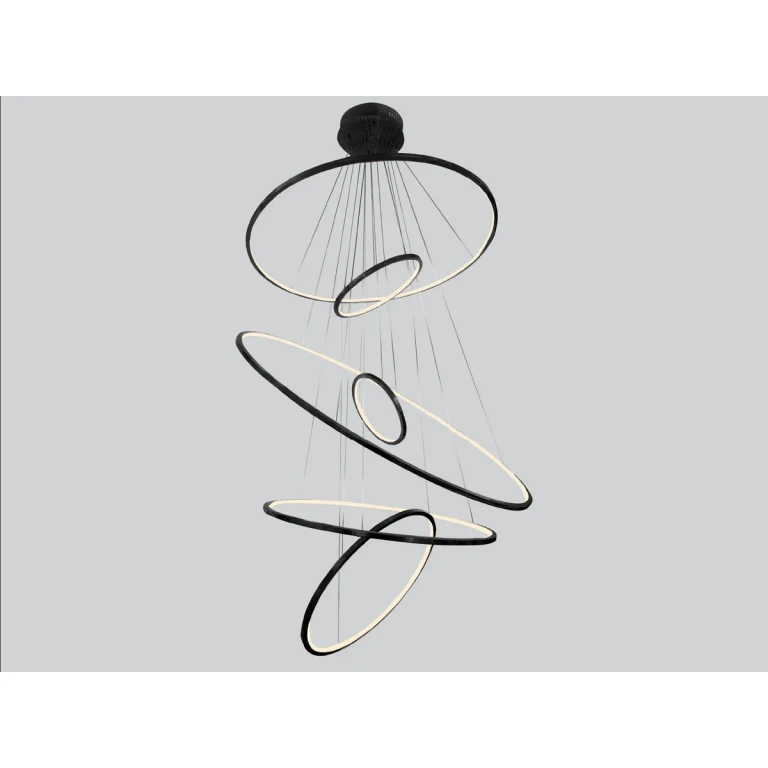Polished Black Gunmetal Chrome LED Chandelier from the Aria Collection
