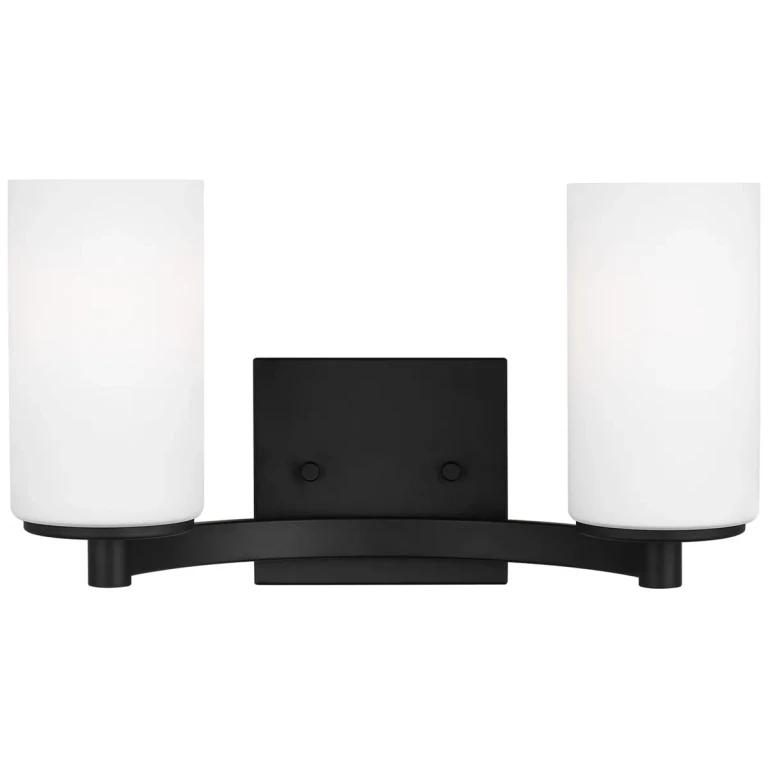 Hettinger 2-Light Bathroom Vanity Light in Midnight Black