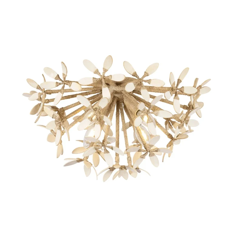 Ivory Coco Semi Flush Mount from the Corfu Collection