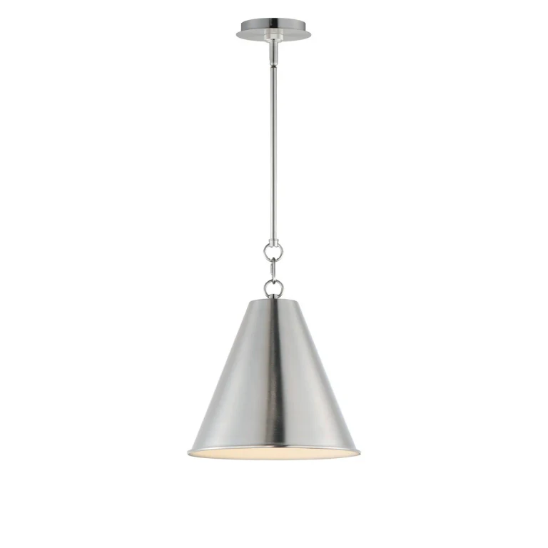 Satin Nickel One Light Pendant from the Veritas Collection