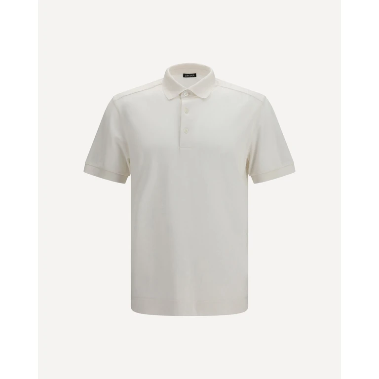 ZEGNA Cotton and silk piqué Polo Male 54