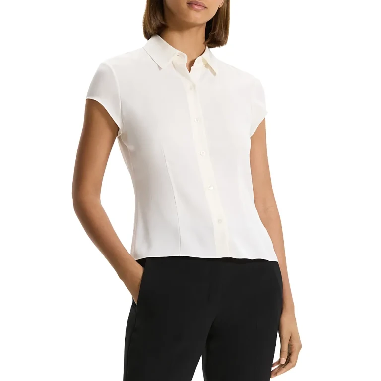 Theory Silk Cap Sleeve Shirt