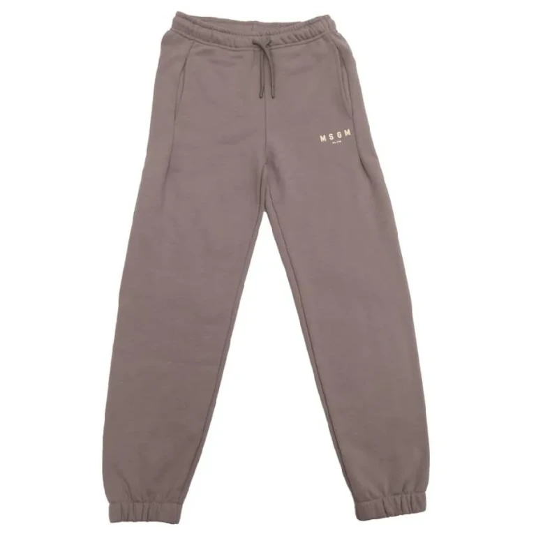 Msgm Logo Print Cotton Sweat Pants