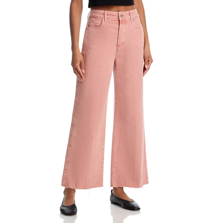 Paige Anessa High Rise Wide Leg Jeans in Vintage Rose Tint