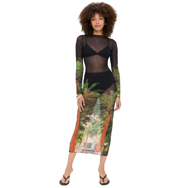 Dur Doux Miami Palm Maxi Dress Miami Palm Print XS