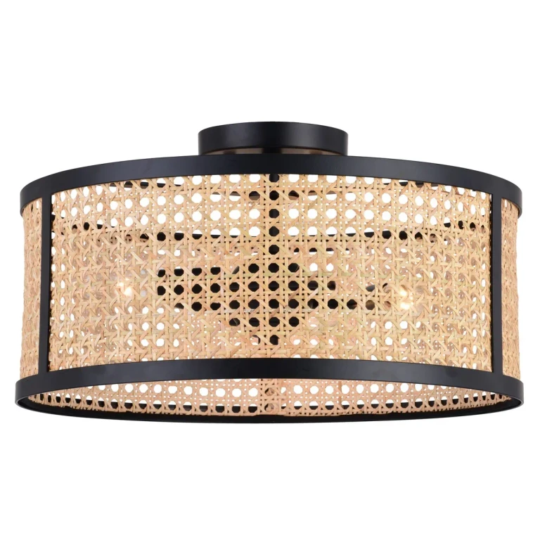 Matte Black Semi-Flush Mount from the Berens Collection