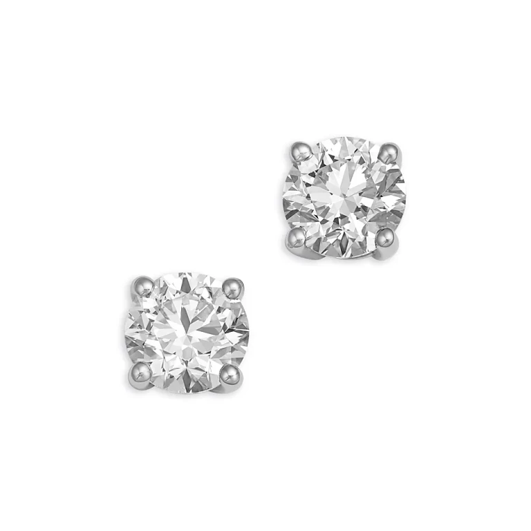 Diamond Certified Solitaire Studs in 14K White Gold, 1.5 tcw