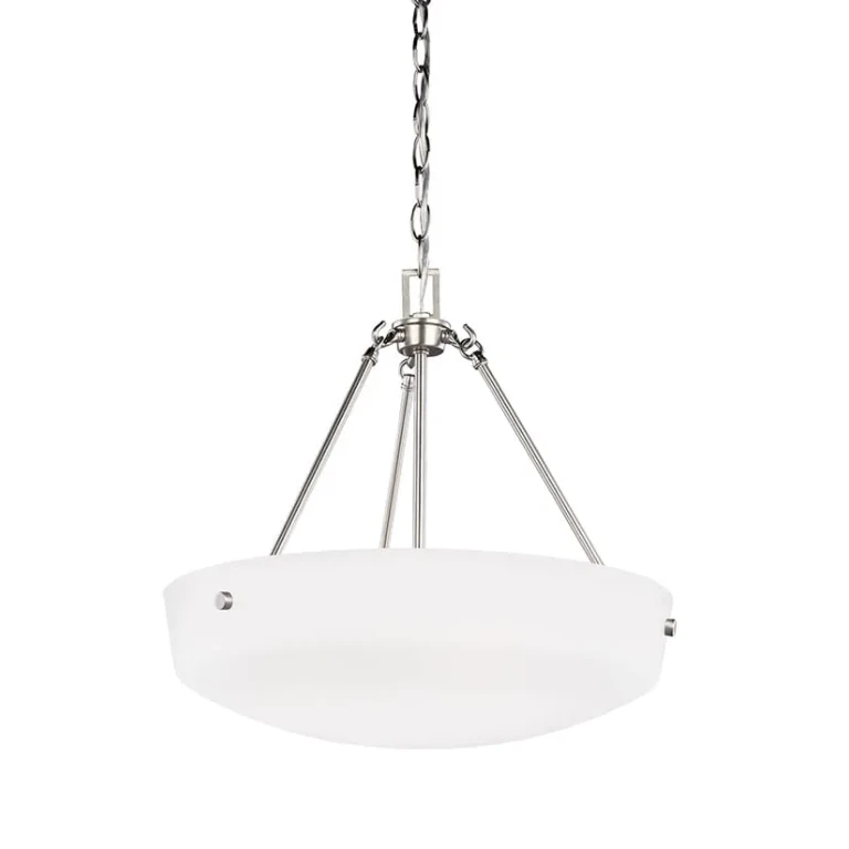 Brushed Nickel Three Light Pendant from the Kerrville Collection