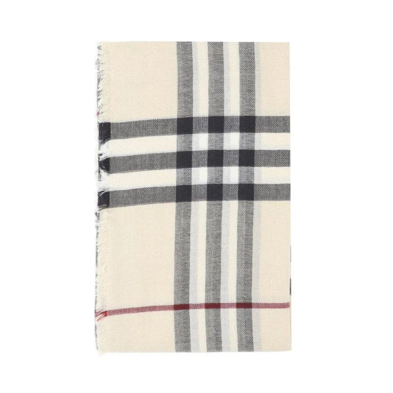Burberry Check Printed Frayed-edge Scarf