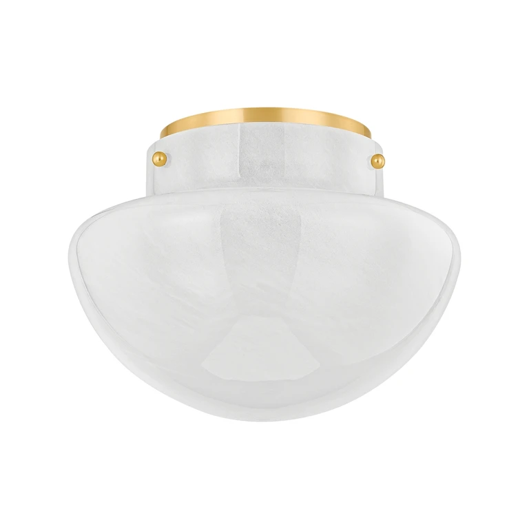 Aged Brass One Light Flush Mount from the Lilou Collection
