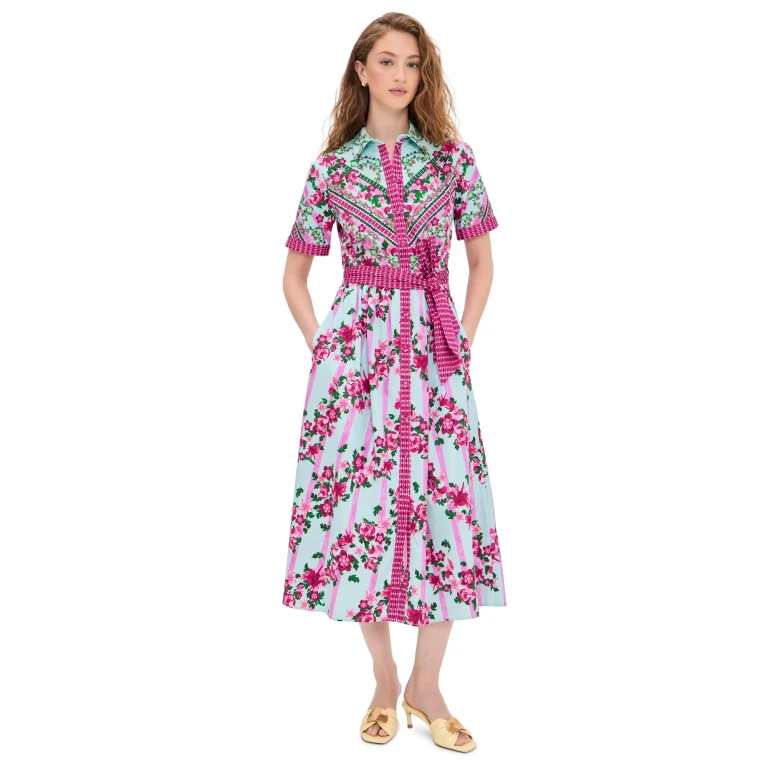 SALONI Vivienne Dress Bellis Ornamental Plmt 0