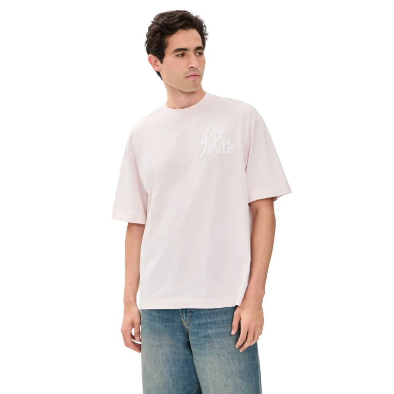 Off-White Grass Ink Logo Skate Tee Mauve Morn XL