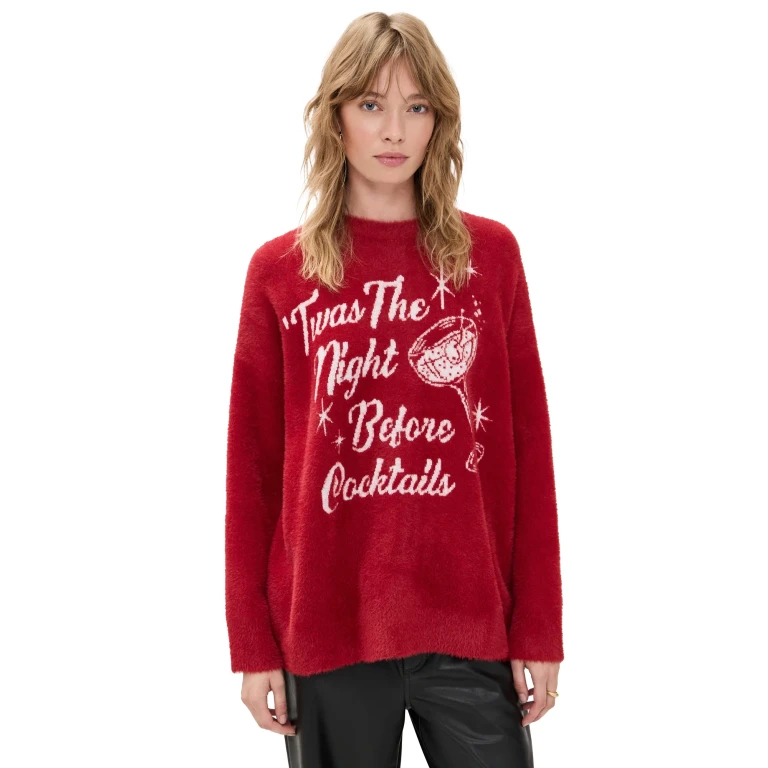 Show Me Your Mumu Classic Crew Neck Sweater Twas The Night Knit XS