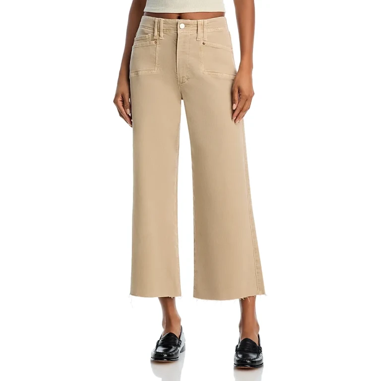 Paige Anessa High Rise Wide Leg Jeans in Vintage Soft Sand