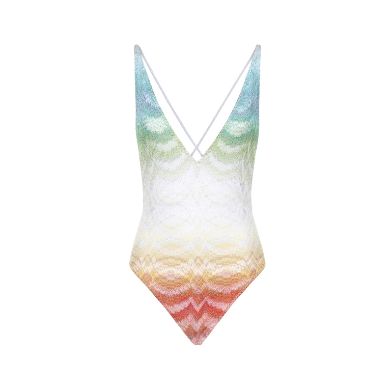Missoni Embroidered Viscose Blend Swimsuit Multidark Abiti - Women