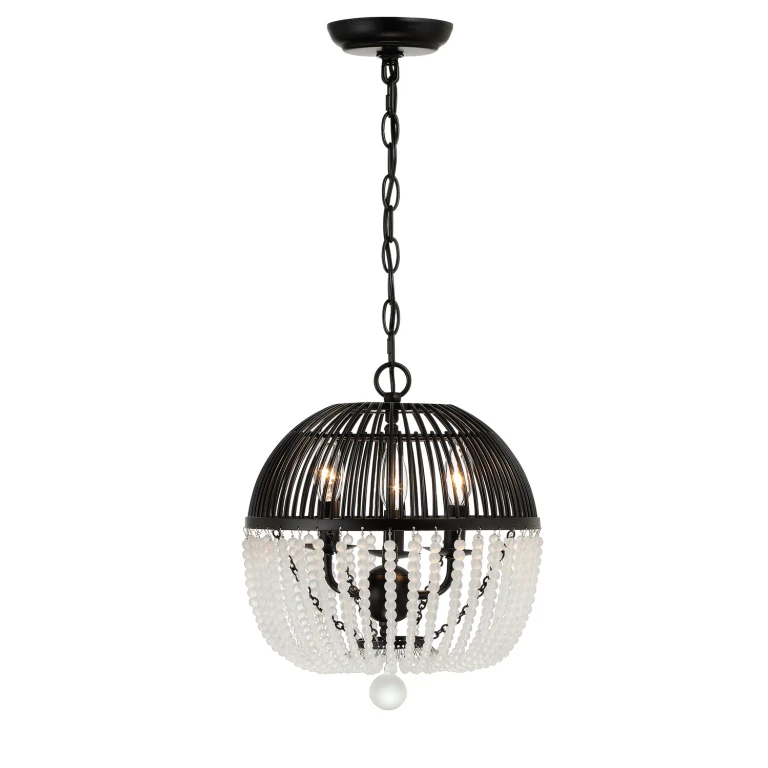 Duval 3-Light Mini Chandelier in Matte Black