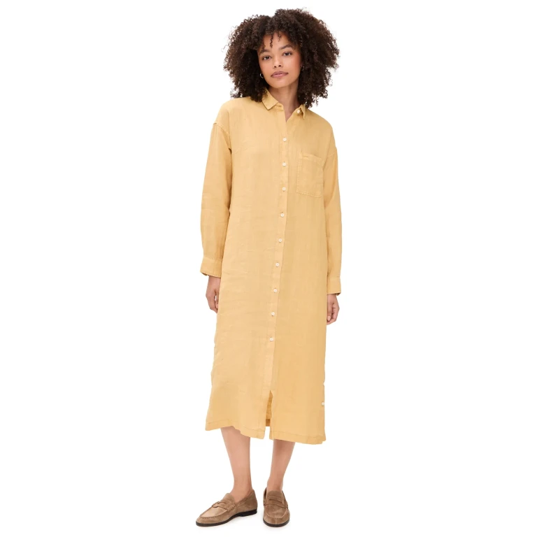 Alex Mill Kerry Shirtdress In Linen Light Sienna L