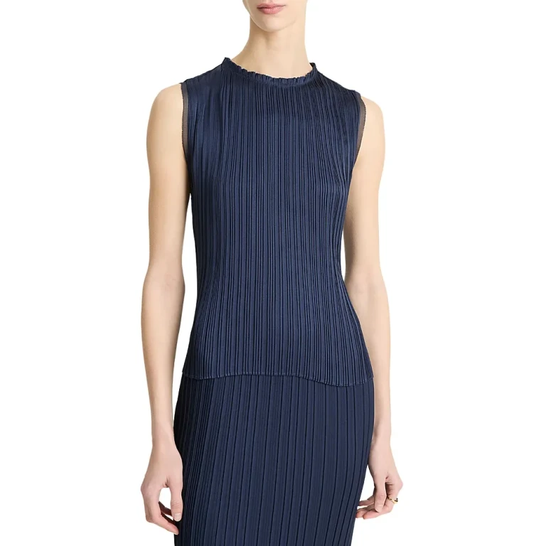 Vince Pleated Crewneck Top