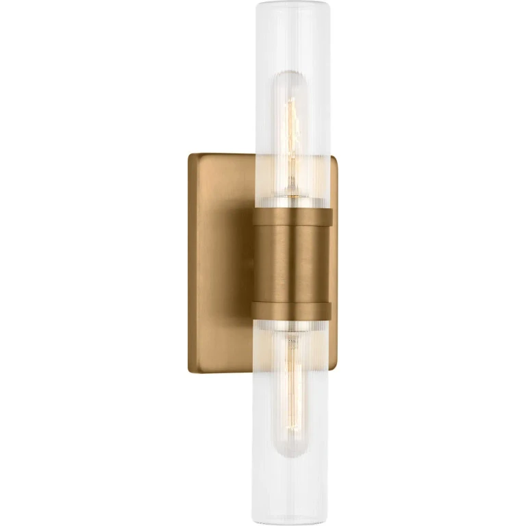 Satin Brass Satin Brass Bathroom Vanity Light from the Keaton Collection