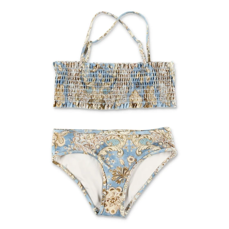 Girl's Vintage Paisley Print Bikini with Criss-Cross Straps (6153WRS263BFLD)