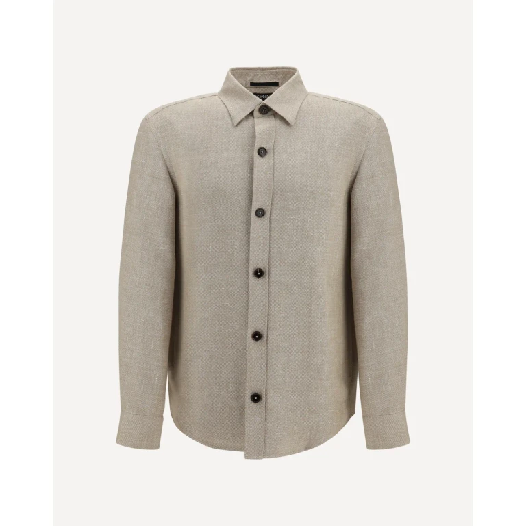 ZEGNA crossover Overshirt in a linen, wool and silk blend Male XL