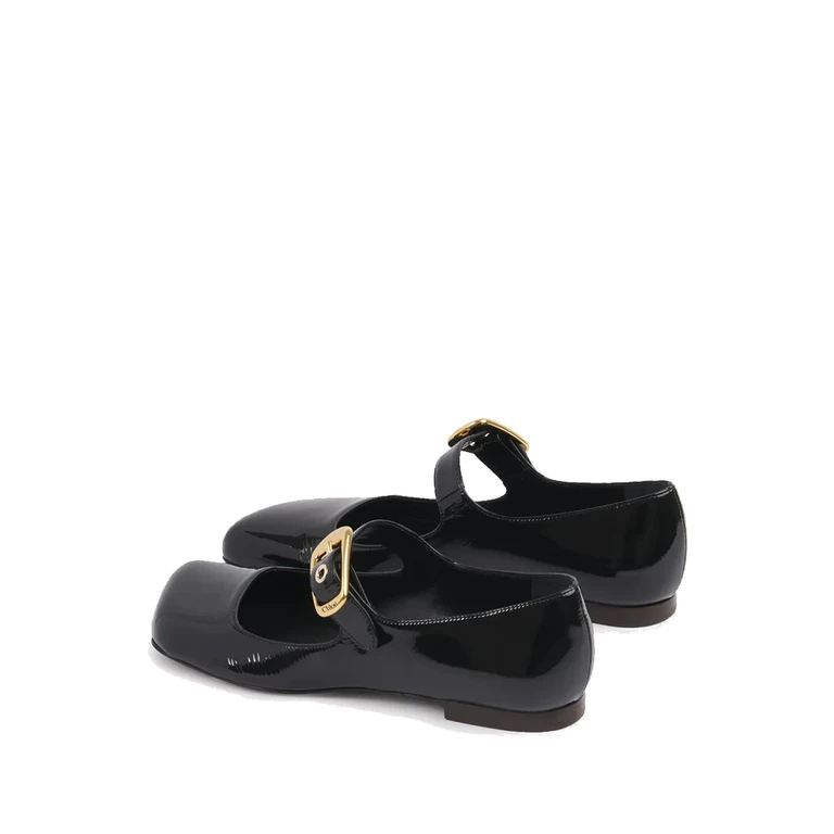 Jil Sander Black Leather Ballerinas