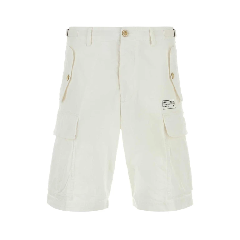 Dsquared2 White Stretch Cotton Utility Bermuda Shorts Exterior: Elastane - Men