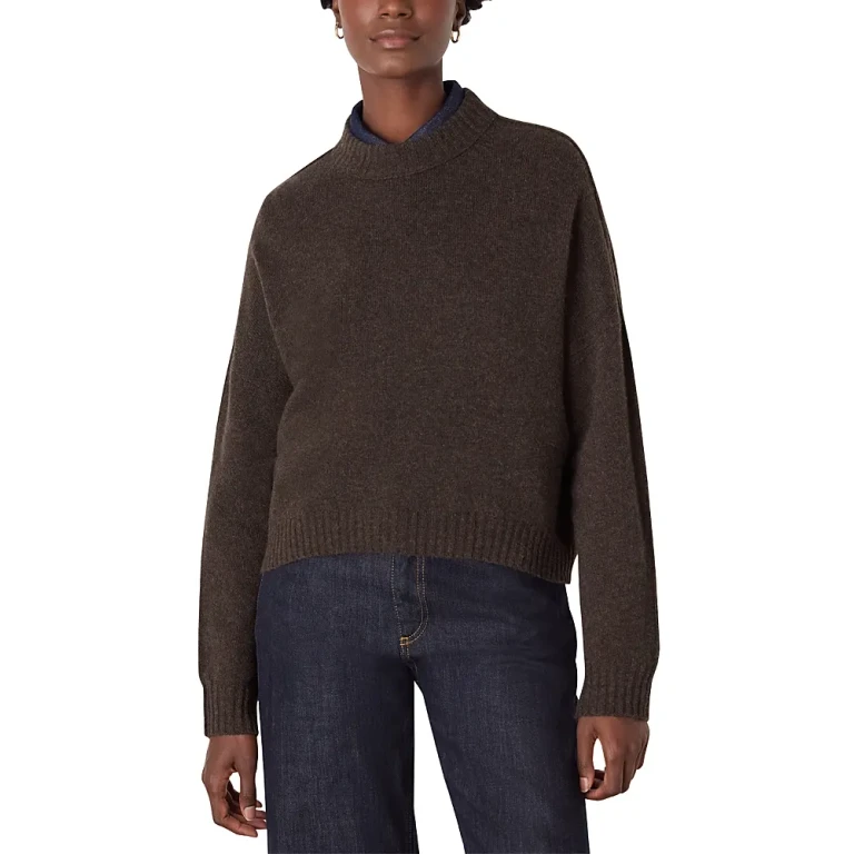 Whistles Wool Curved Hem Sweater