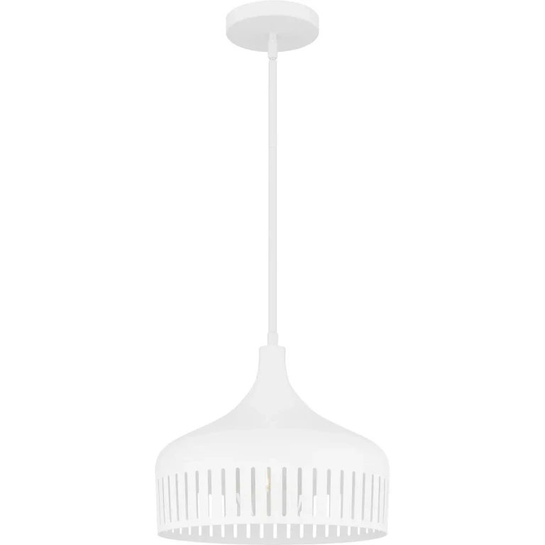 Matte White One Light Pendant from the Quoizel Pendant Collection