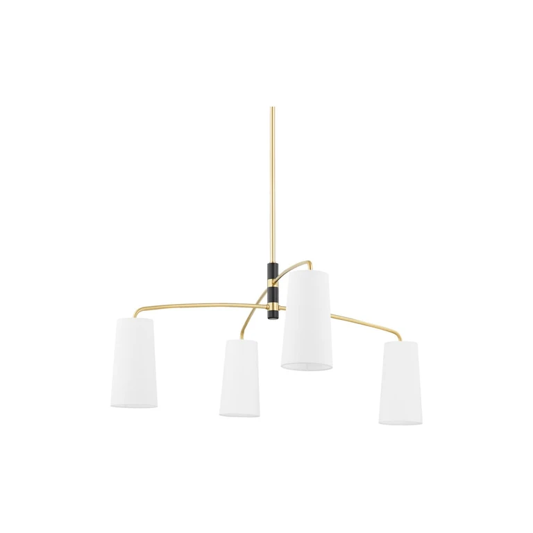 Mitzi Evelyn 4-Light Chandelier in Aged Brass