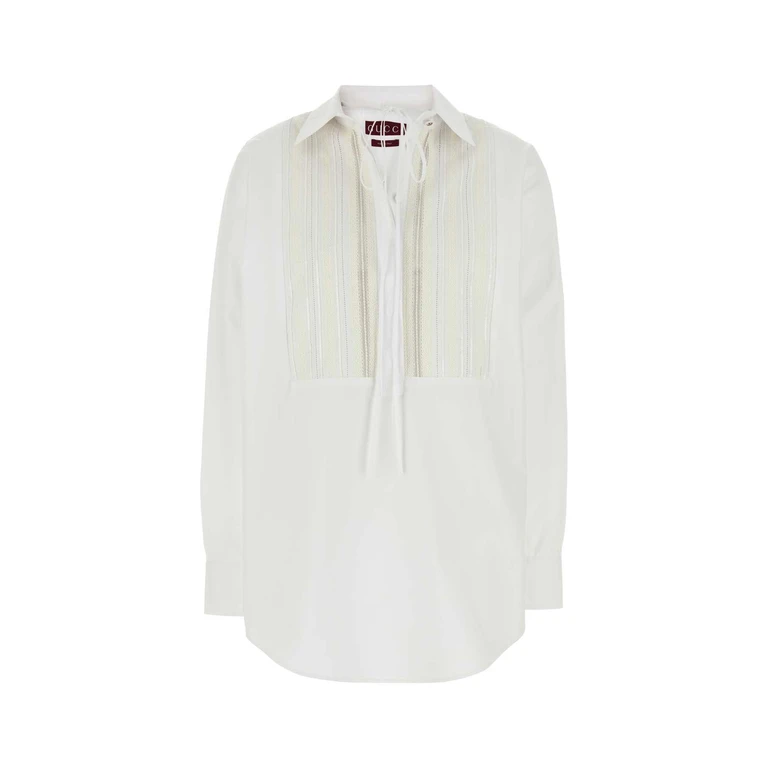Gucci White Poplin Oversize Shirt Exterior: Cotton Maglie - Women