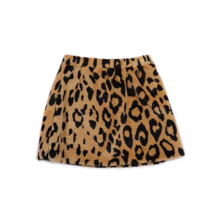 MSGM Fur Animalier Mini Skirt Girl