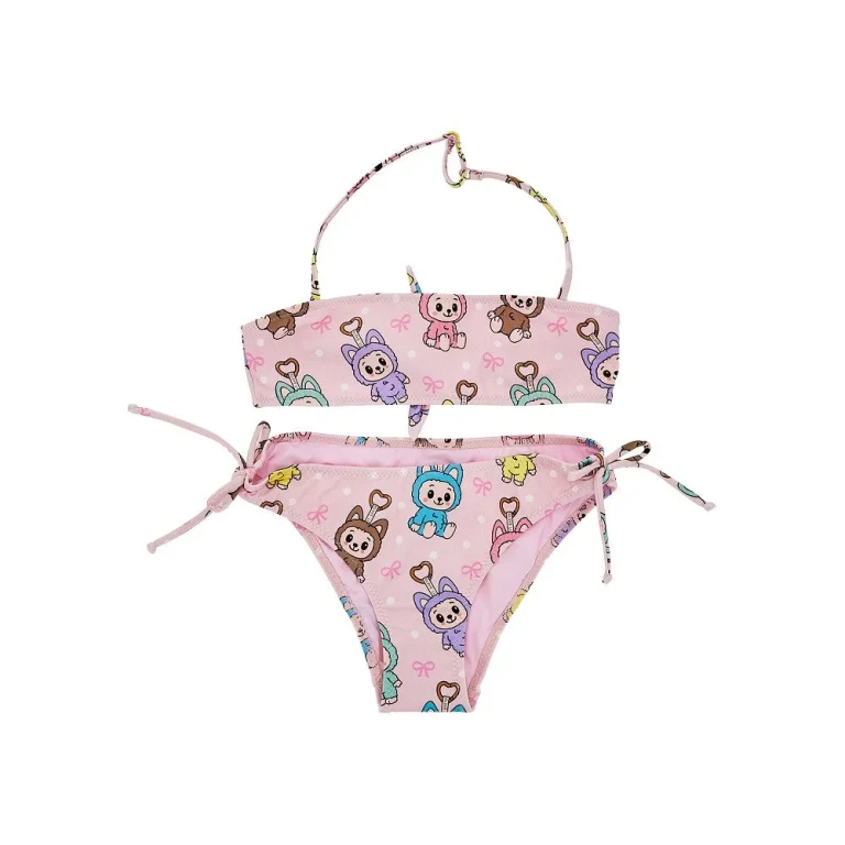 SAINT BARTH 'Mary' bikini with Puppy Charms print Kids 8Y