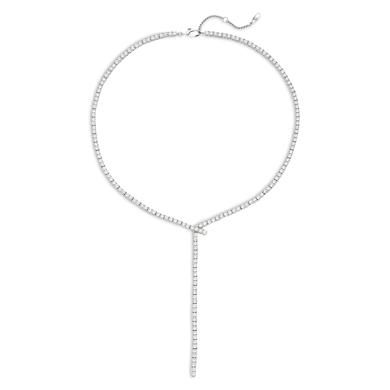 Nadri Tennis Y Necklace in 18K Gold Plated or Rhodium Plated, 15