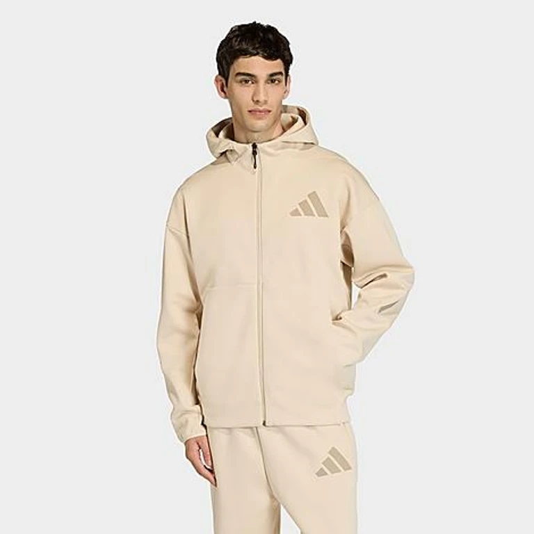 adidas Men's Z. N.E. Full-Zip Hooded Track Jacket in Crystal Linen Size: Small
