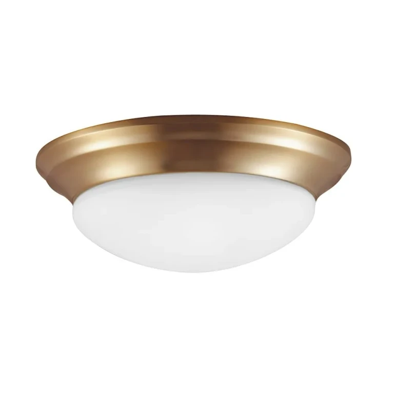 Satin Brass Three Light Flush Mount from the Nash Collection
