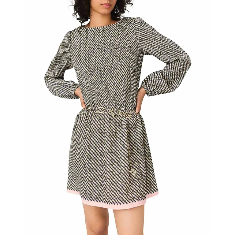Maje Patterned Pleated Dress