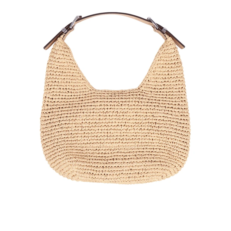 Michael Kors SM HOBO SHLDR Beige Polypropylene Cross Bag - Women