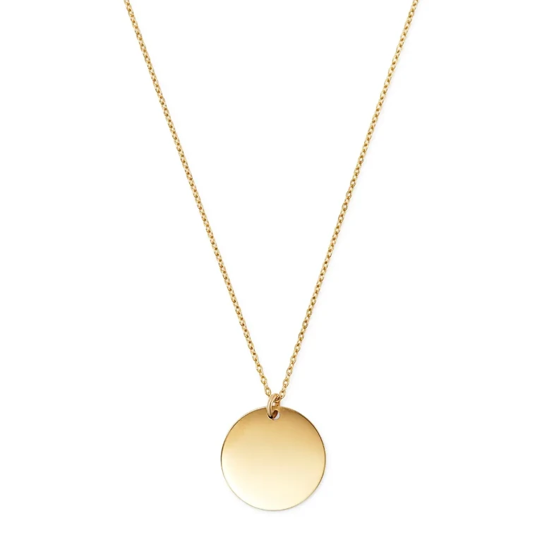 14K Yellow Gold Disc Pendant Necklace, 17 - Exclusive