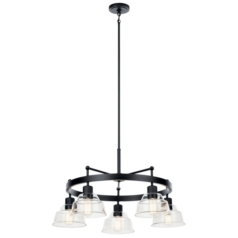 Eastmont 5-Light Industrial Chandelier in Black