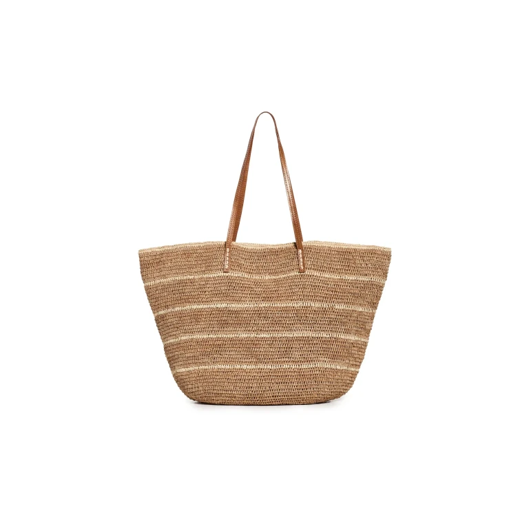 Mar Y Sol Cielo Tote Sand with Natural Stripes One Size