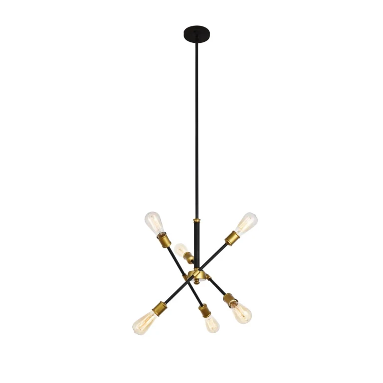black Six Light Pendant from the Axel Collection