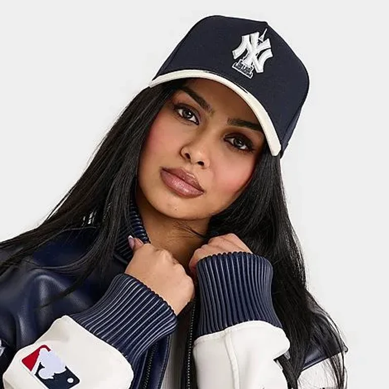 New Era New York Yankees MLB Empire 9FORTY Snapback Hat in Navy/Chrome