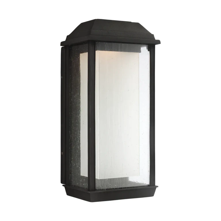 Textured Black LED Outdoor Wall Sconce from the McHenry Collection