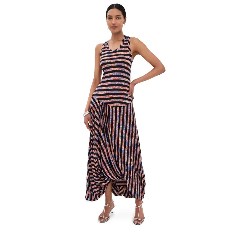 Proenza Schouler Nour bedrukte jersey jurk roze multi S