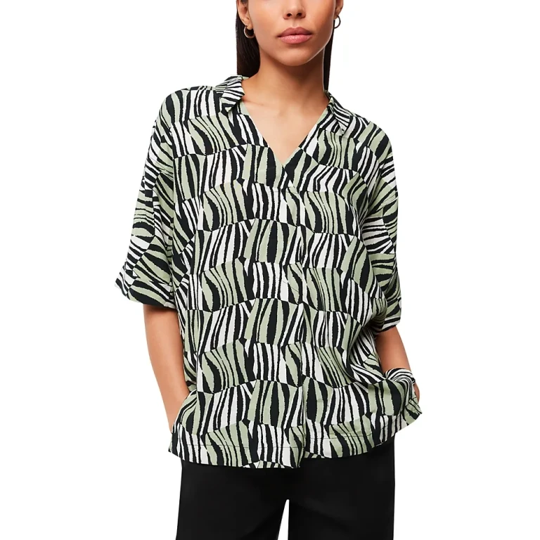 Whistles Checkerboard Tiger Boxy Shirt