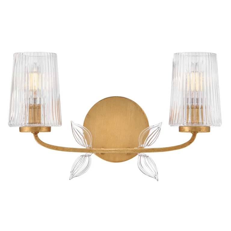 Distressed Brass LED Bathroom Vanity Light from the Aliso Collection