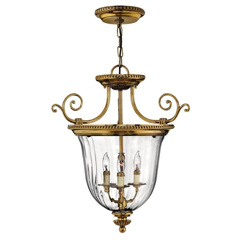 Burnished Brass LED Foyer Pendant from the Cambridge Collection