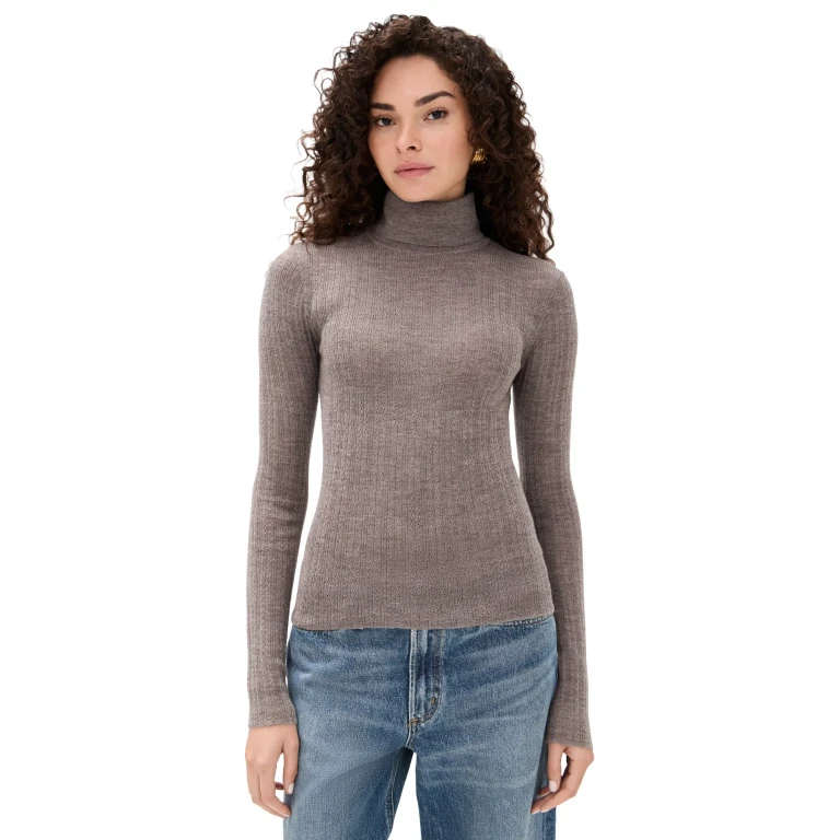 Tanya Taylor Kayden Knit Top Sparrow Grey Melange M
