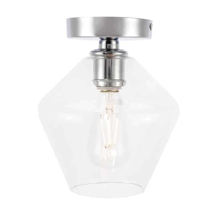 Chrome One Light Flush Mount from the Gene Collection